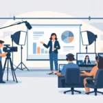 Estúdio para gravação de treinamento empresarial