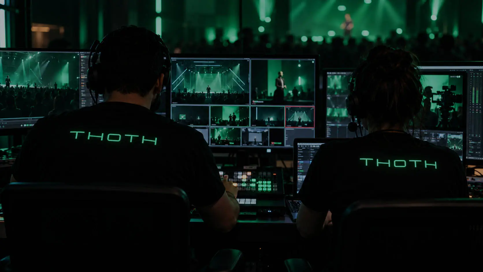Equipe THOTH operando a transmissão de um evento ao vivo